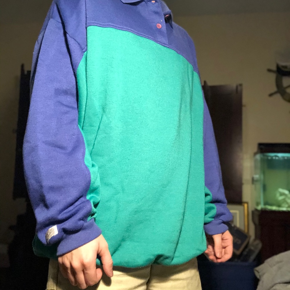 Vintage Nike Y2K Teal and Purple Color Block - Picture 2 of 7